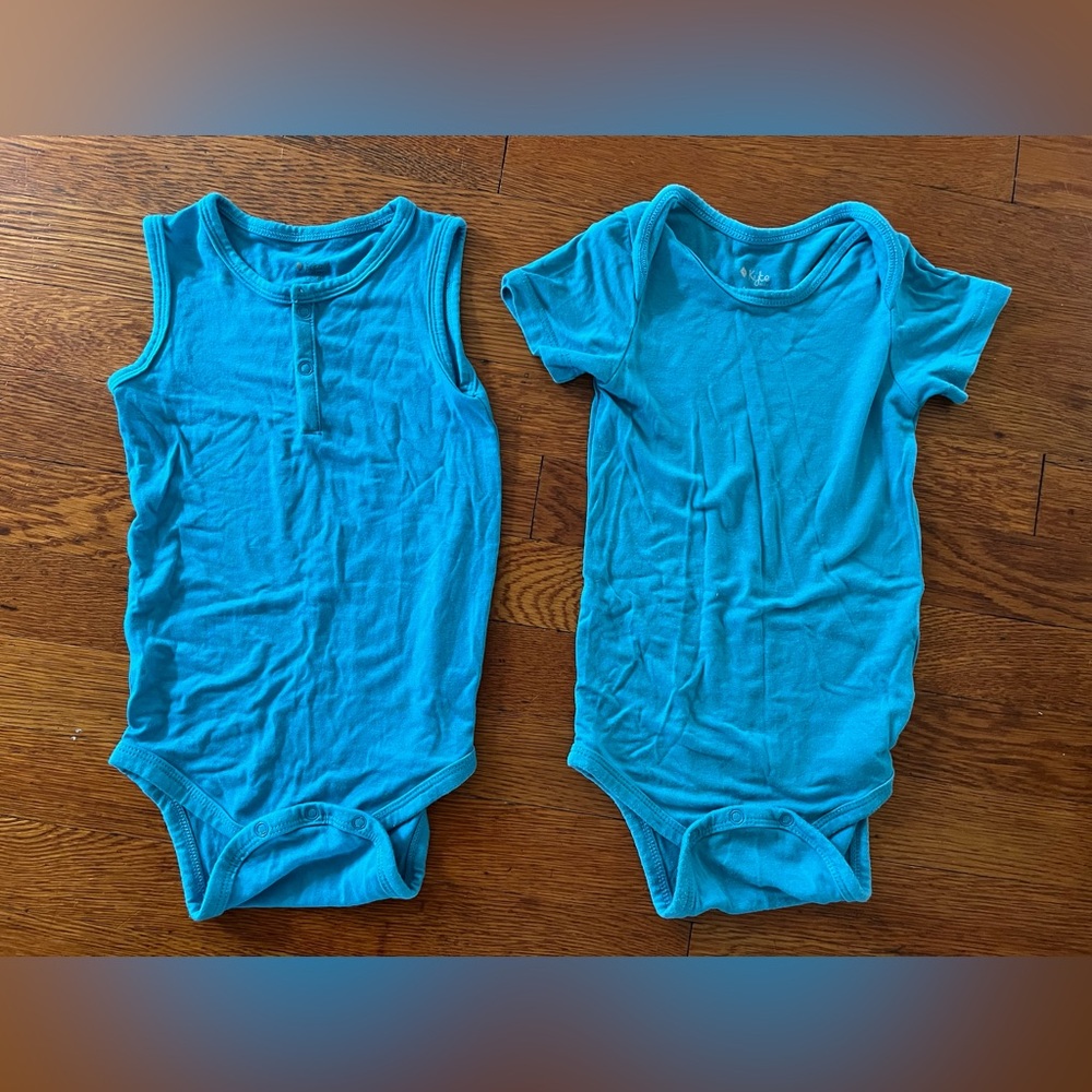 Two Kyte BABY lagoon onesies 12-18mos